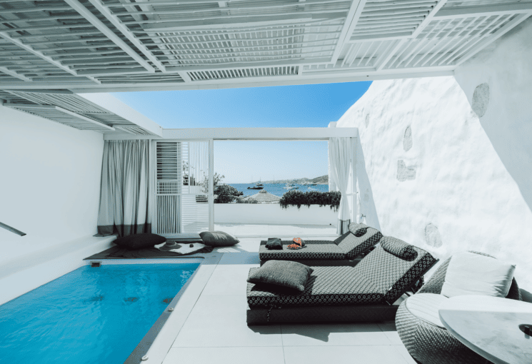 Mykonos Blanc infinity pool Agios Ioannis beach — photo 5